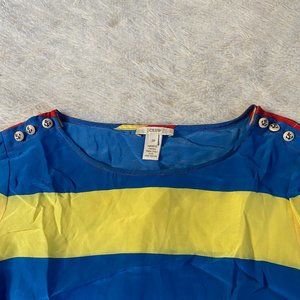 Cute mutli color stripe J.crew 100% Silk top